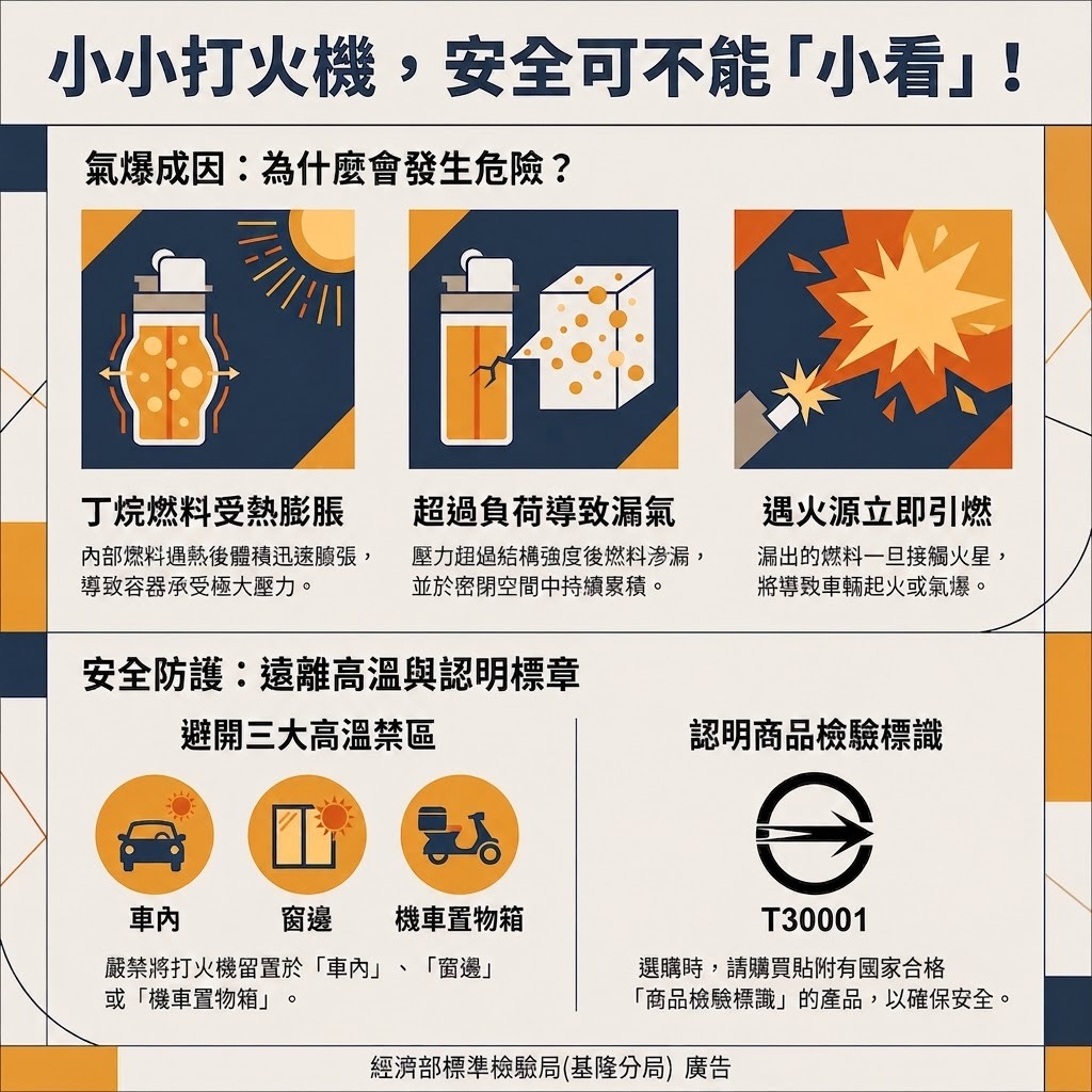 小小打火機，安全可不能「小看」-安全防護：遠離高溫與認明商品檢驗標識