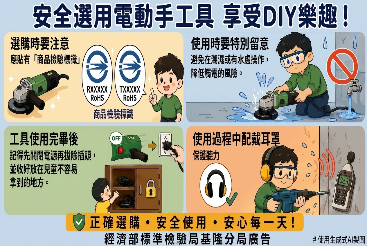 安全選用電動手工具 享受DIY樂趣！